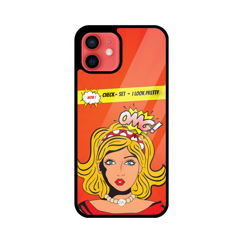 Check-Set-I Look Pretty Design Case Cover For iPhone | Dhukeri Arts