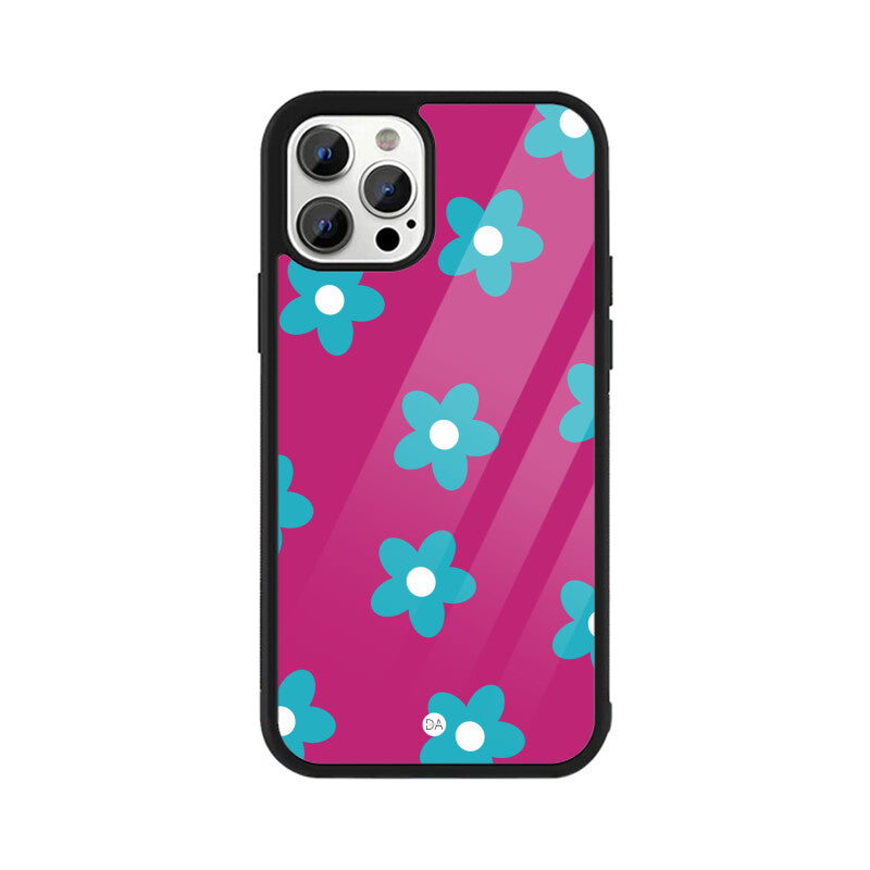 Blue Flower Design Case Cover For iPhone | Dhukeri Arts