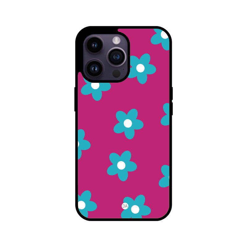 Blue Flower Design Case Cover For iPhone | Dhukeri Arts