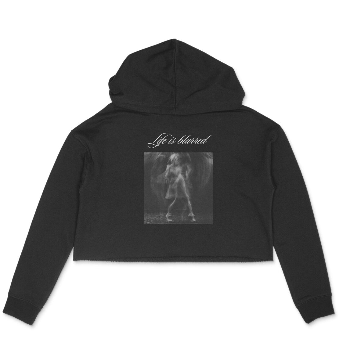 Life Is Blurred Women Crop Hoodie Back Design