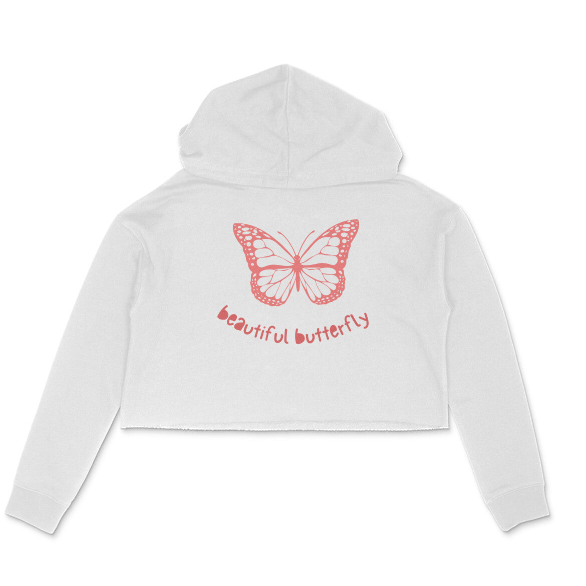 Beautiful Butterfly Women Crop Hoodie Front Design Only | Dhukeri Arts