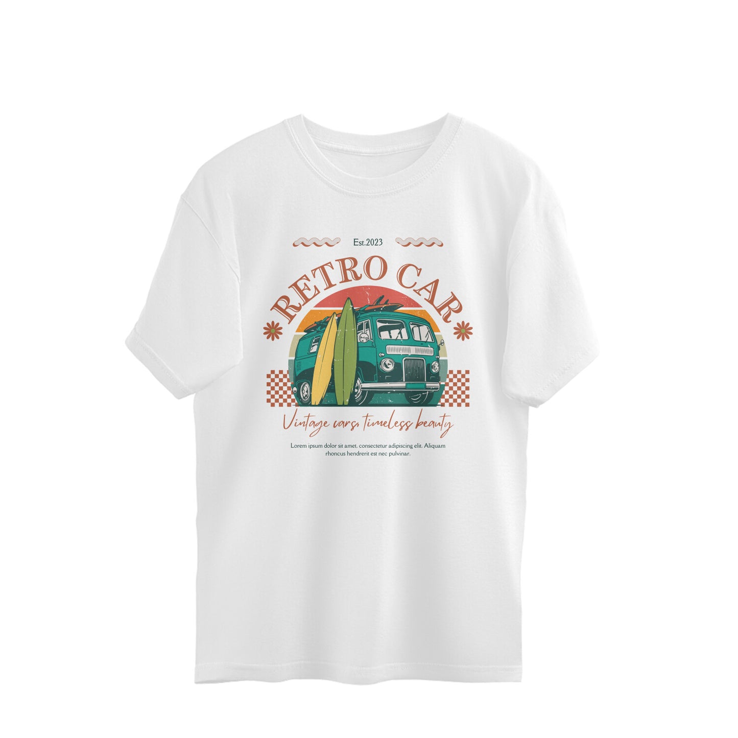 Retro Car Oversized Tshirt