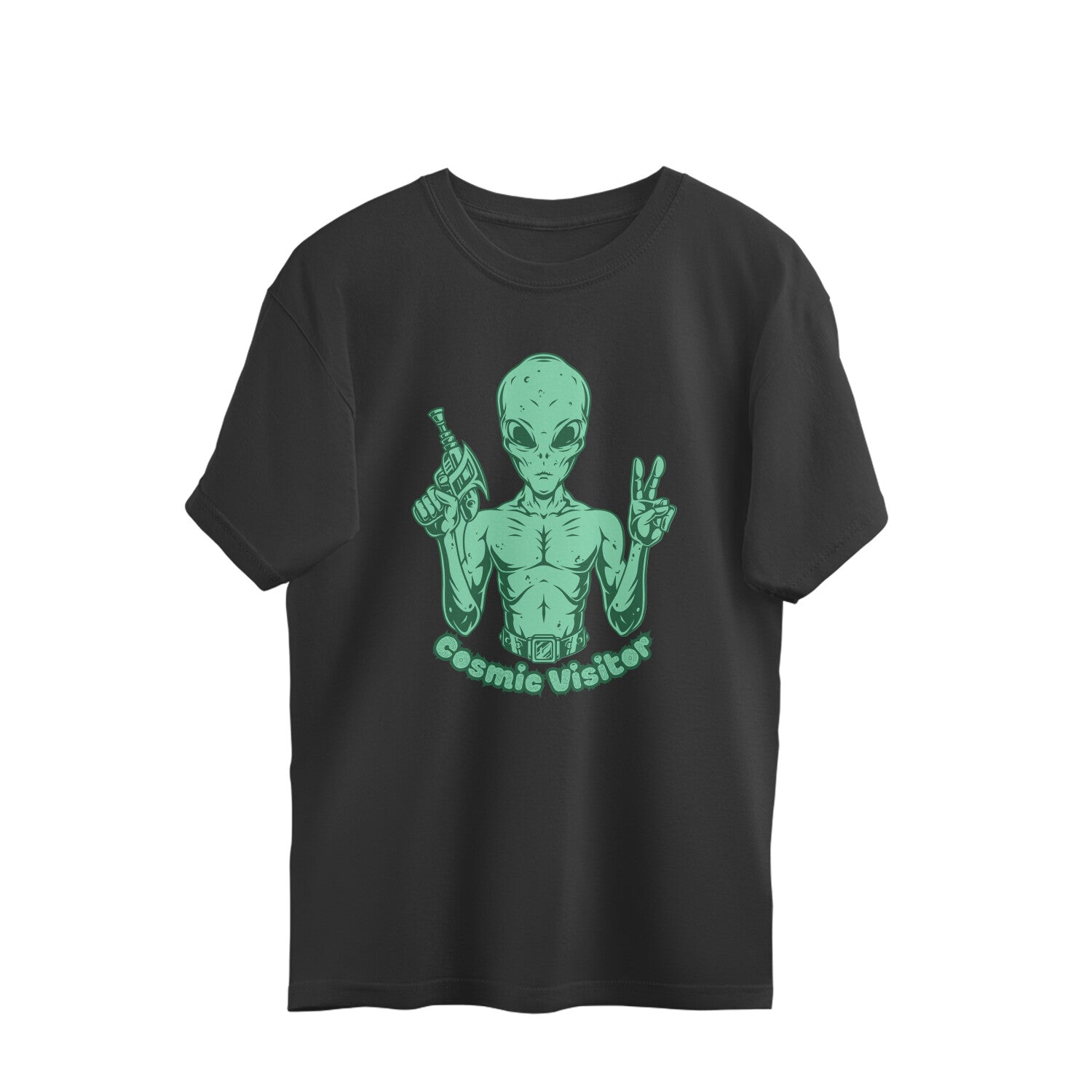 Cosmic Visitor Oversized Tshirt | Dhukeri Arts