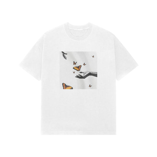 Butterfly In Hand Premium Oversized Tshirt