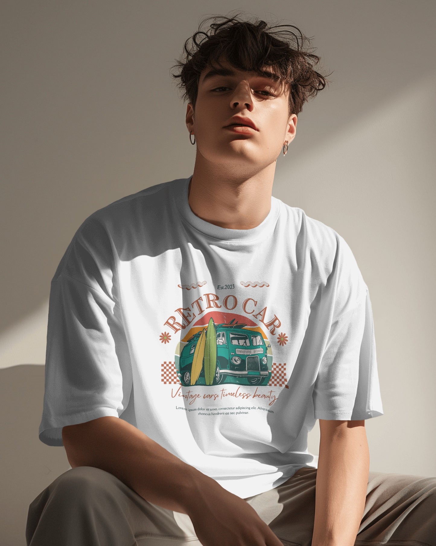 Retro Car Oversized Tshirt