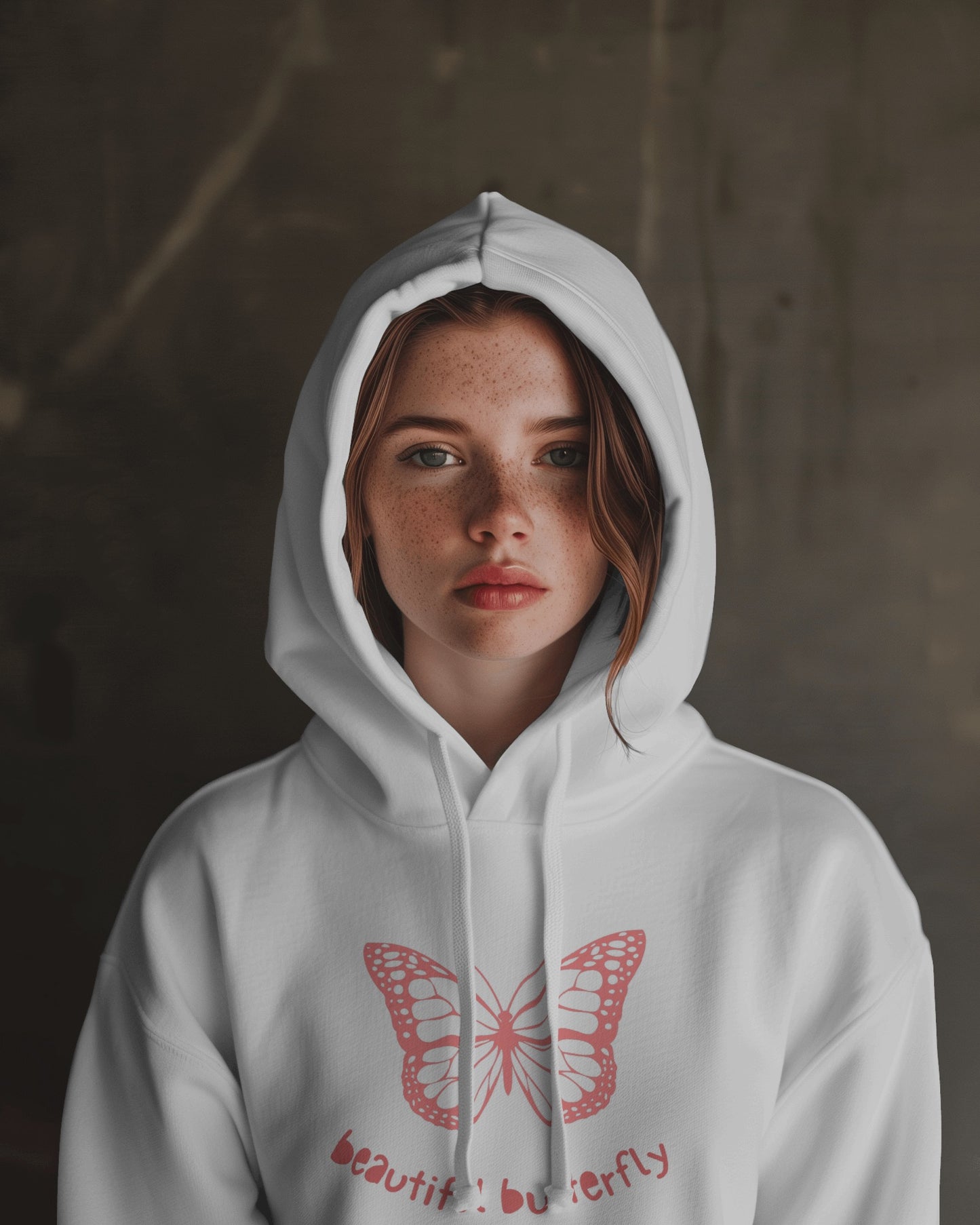 Beautiful Butterfly Women Crop Hoodie Front Design Only | Dhukeri Arts