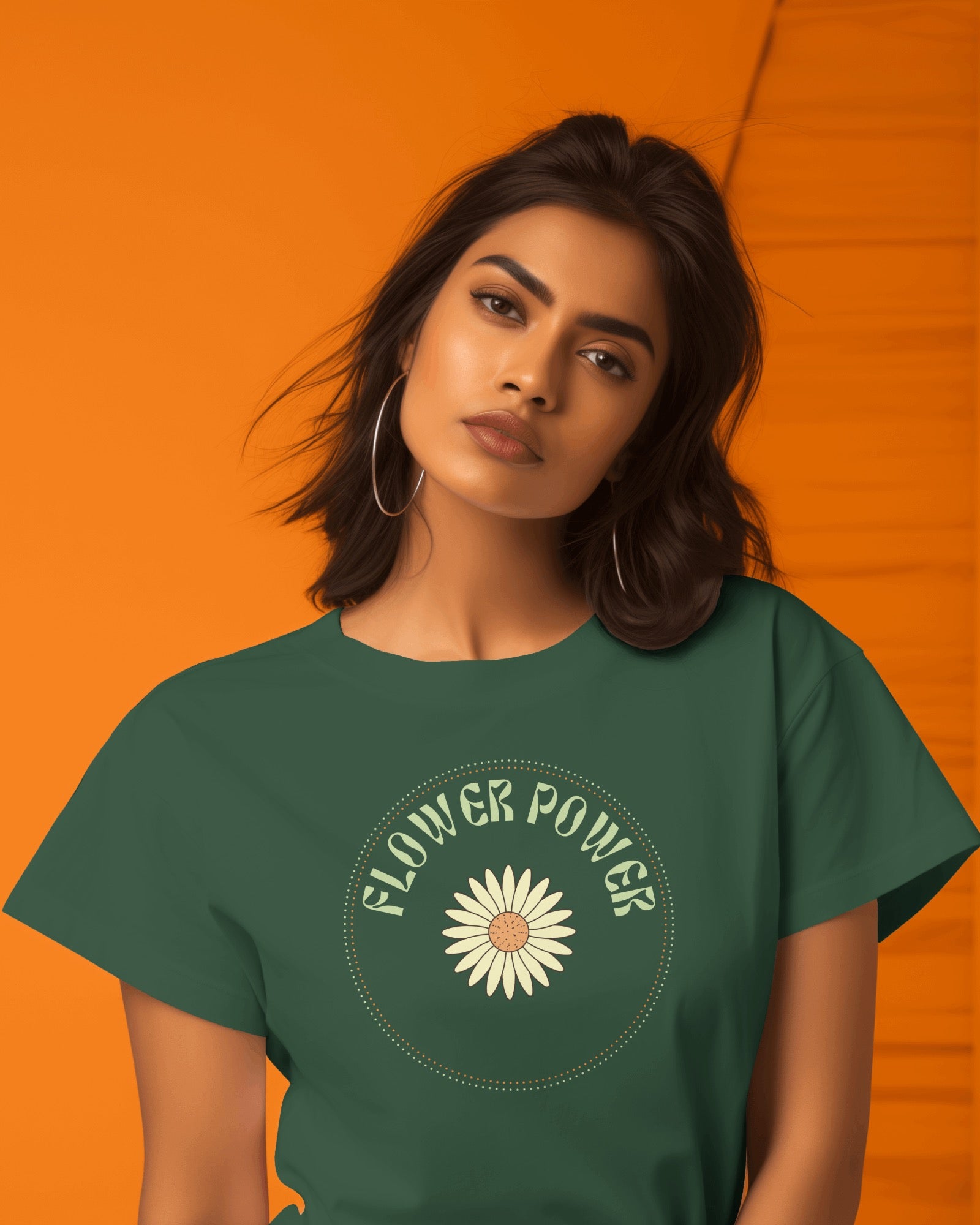 Flower Power Women Tshirt | Dhukeri Arts