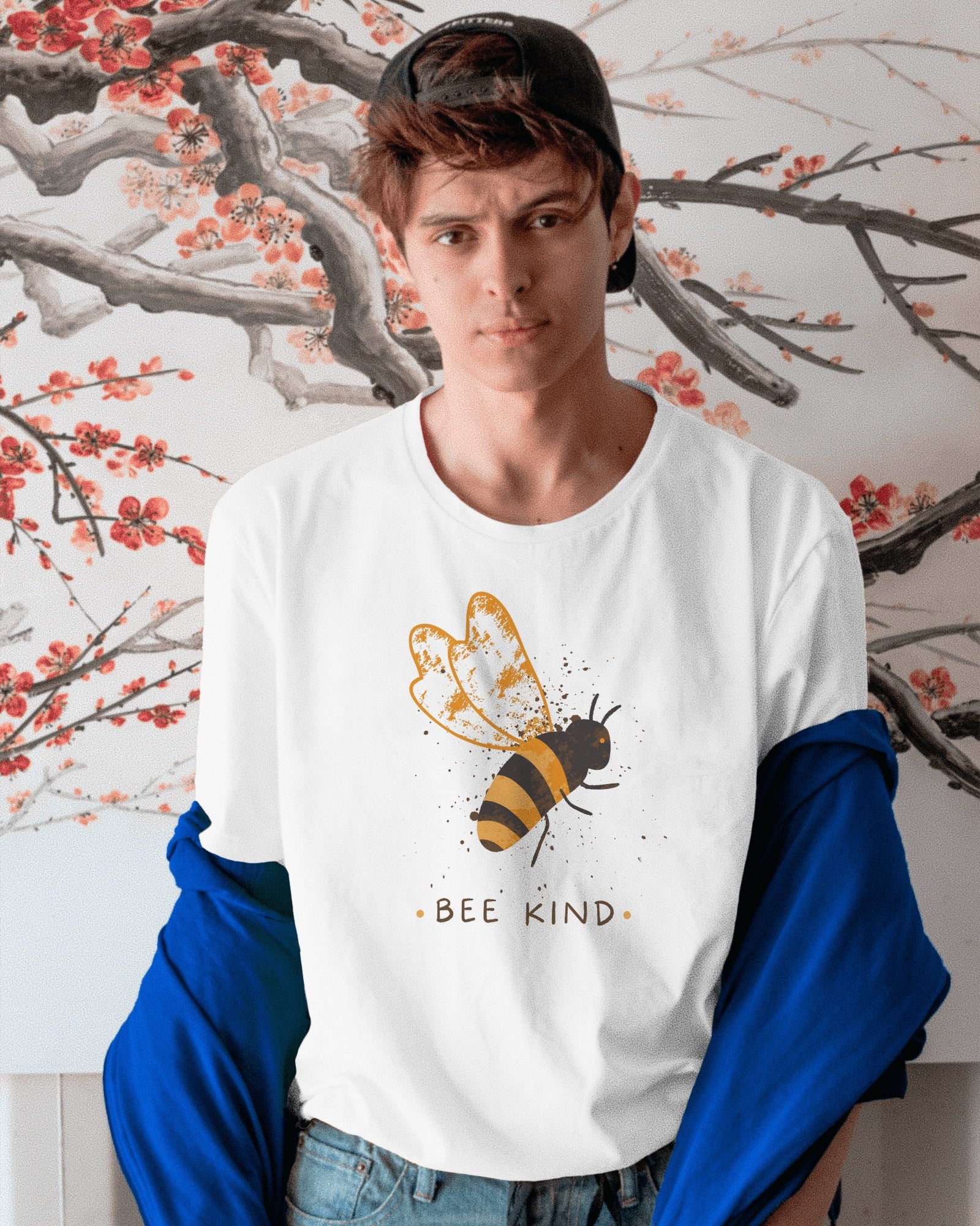 Bee Kind WH Tshirt | Dhukeri Arts