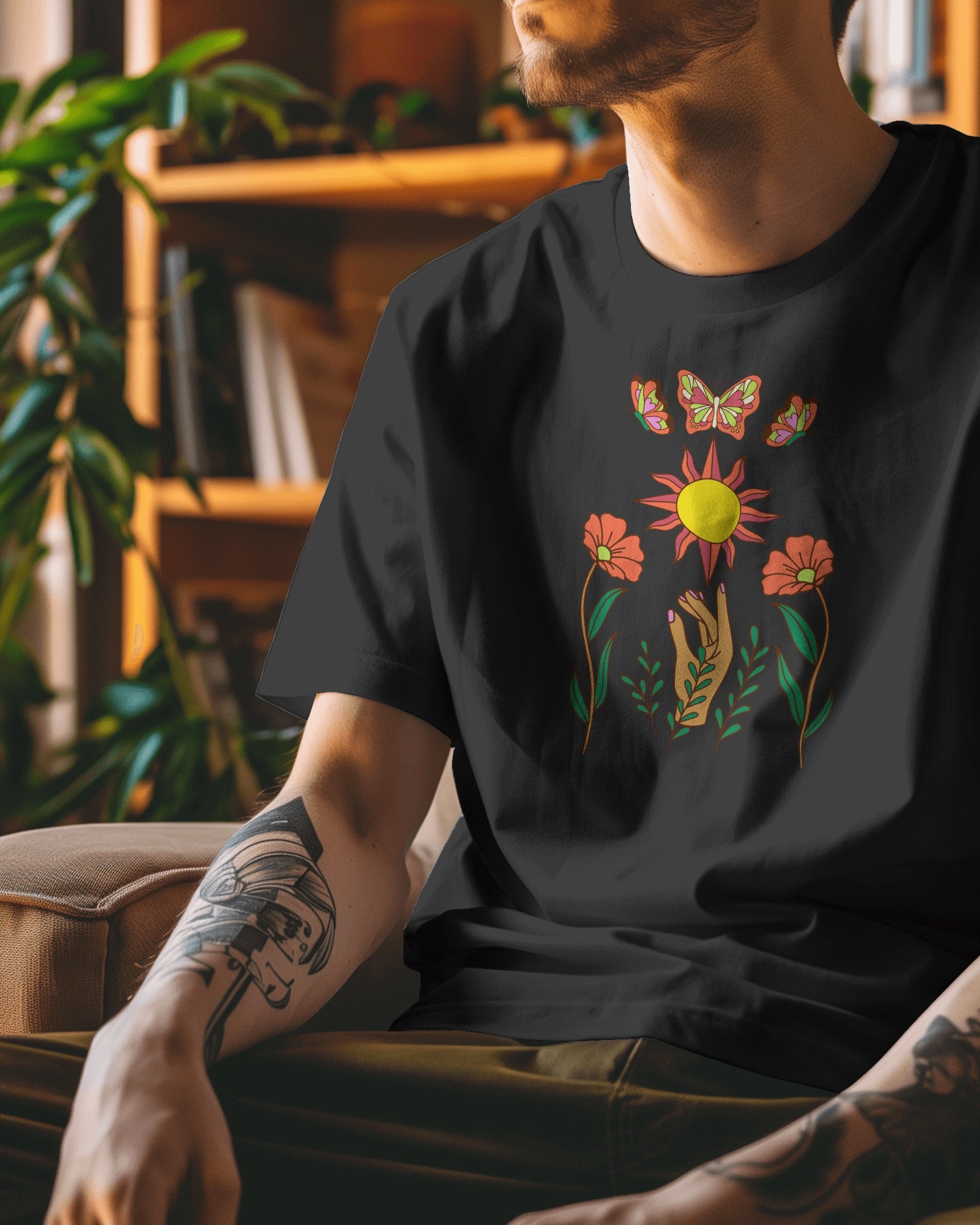 Butterflies In The Sun Tshirt | Dhukeri Arts