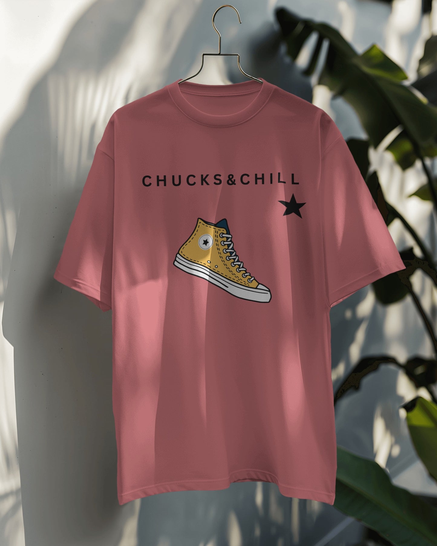 Chucks & Chill Oversized Tshirt | Dhukeri Arts