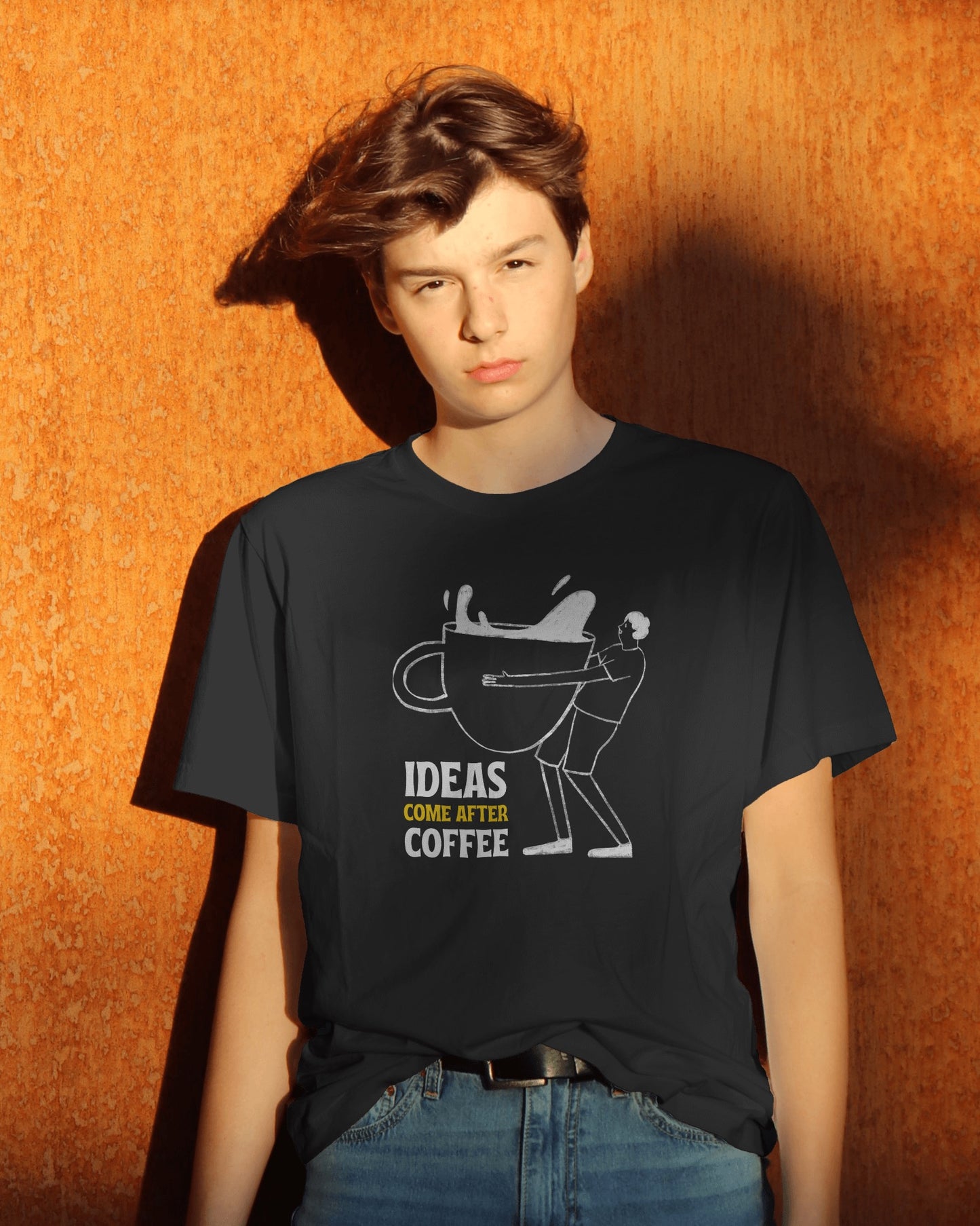 Coffee & Ideas Tshirt | Dhukeri Arts