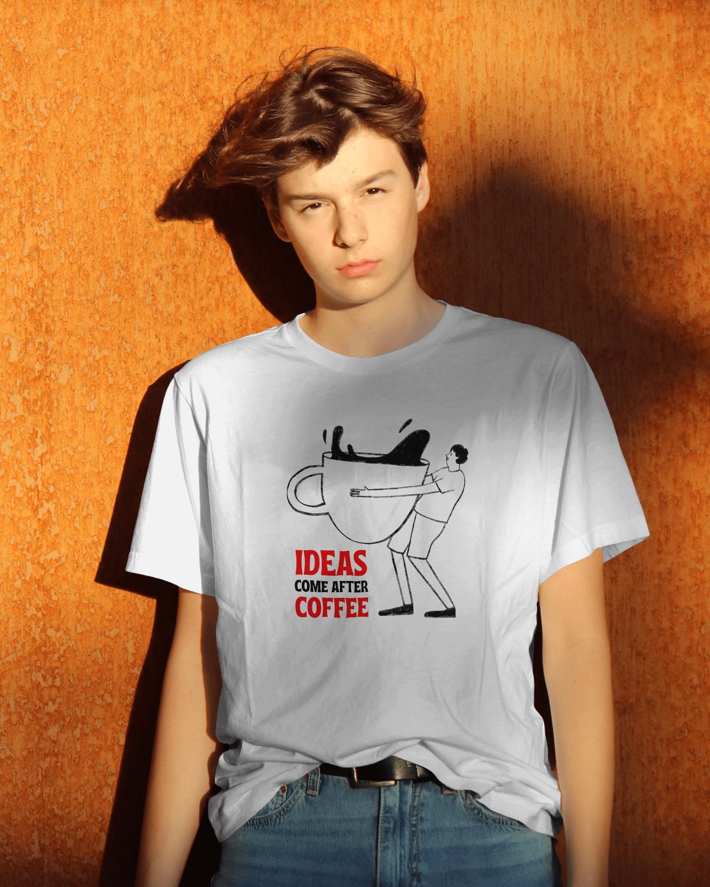 Coffee & Ideas WH Tshirt | Dhukeri Arts